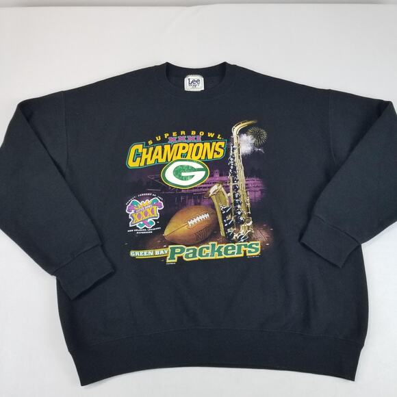 Lee Sport Other - Green Bay Packers Super Bowl XXXI NFL Sweatshirt Mens XL Black Vintage USA Made